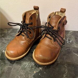 Mikoleon brown leather boots with zipper